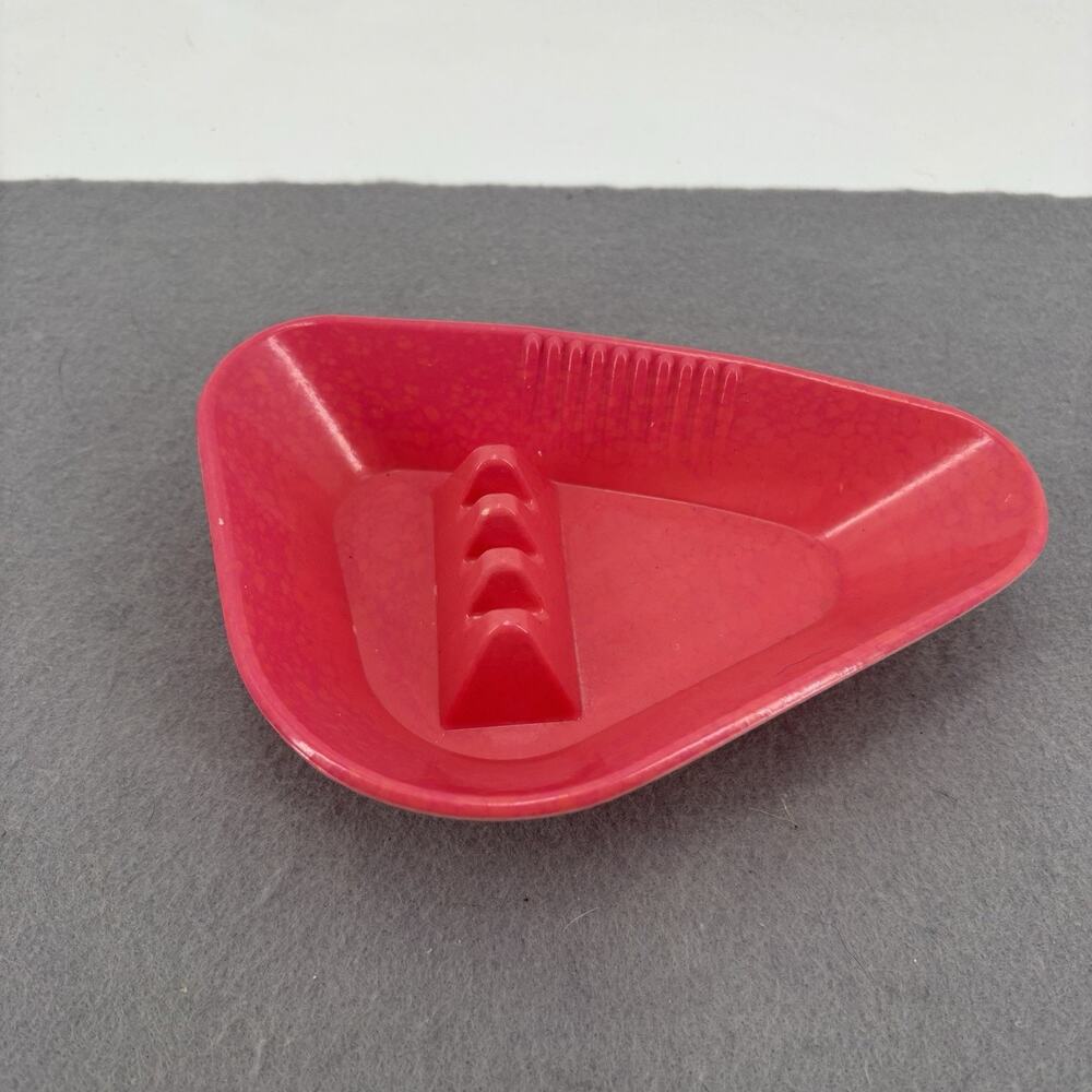 Vintage Anholt Style Ashtray Pink Melamine MCM Boomerang Safety Design
